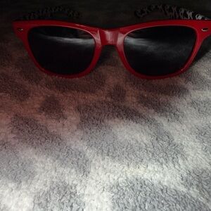 Simply Southern Red Frame Sunglasses with Leopard Temples